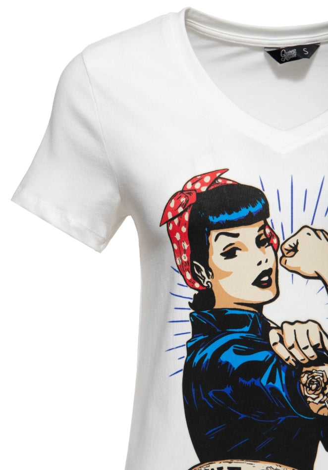 Queen Kerosin T-Shirt mit Retro-Print We can do it MoFa Lounge Künzelsau Hohenlohe Baden Württemberg 2