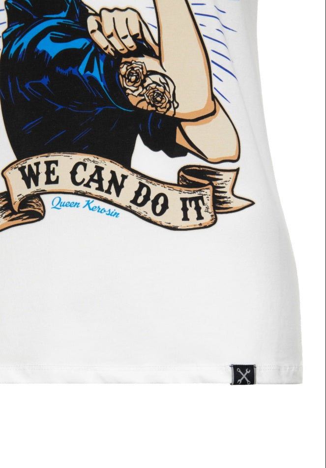 Queen Kerosin T-Shirt mit Retro-Print We can do it MoFa Lounge Künzelsau Hohenlohe Baden Württemberg 4