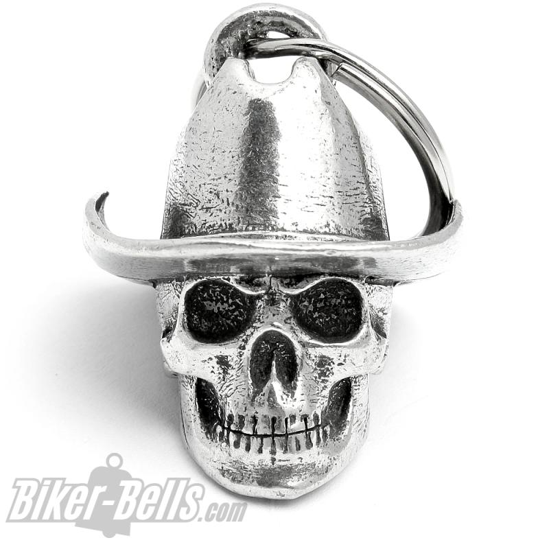 3D Totenkopf Biker-_Bell mit Cowboy-_Hut Schädel Motorrad Glücksbringer Geschenk MoFa Lounge Künzelsau Hohenlohe Baden Württemberg 1