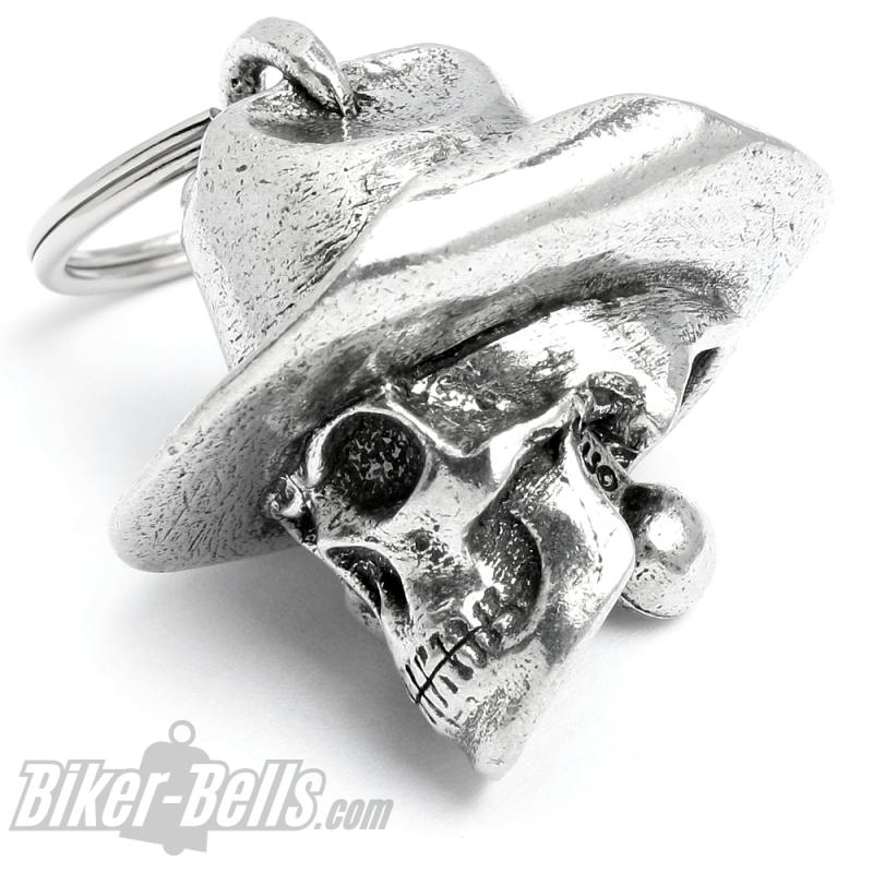 3D Totenkopf Biker-_Bell mit Cowboy-_Hut Schädel Motorrad Glücksbringer Geschenk MoFa Lounge Künzelsau Hohenlohe Baden Württemberg 3