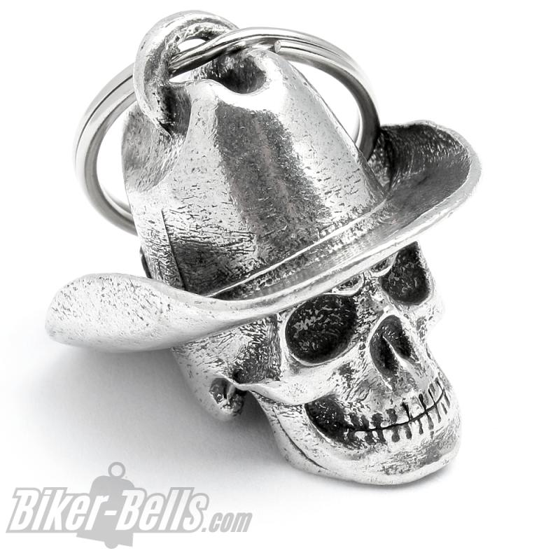 3D Totenkopf Biker-_Bell mit Cowboy-_Hut Schädel Motorrad Glücksbringer Geschenk MoFa Lounge Künzelsau Hohenlohe Baden Württemberg