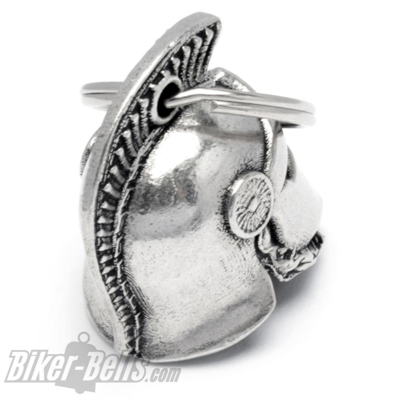 Biker Bell 3D Spartaner Biker-_Bell Krieger mit Helm und Bart Motorradfahrer Glücksbringer MoFa Lounge Künzelsau Hohenlohe Baden Württemberg 3