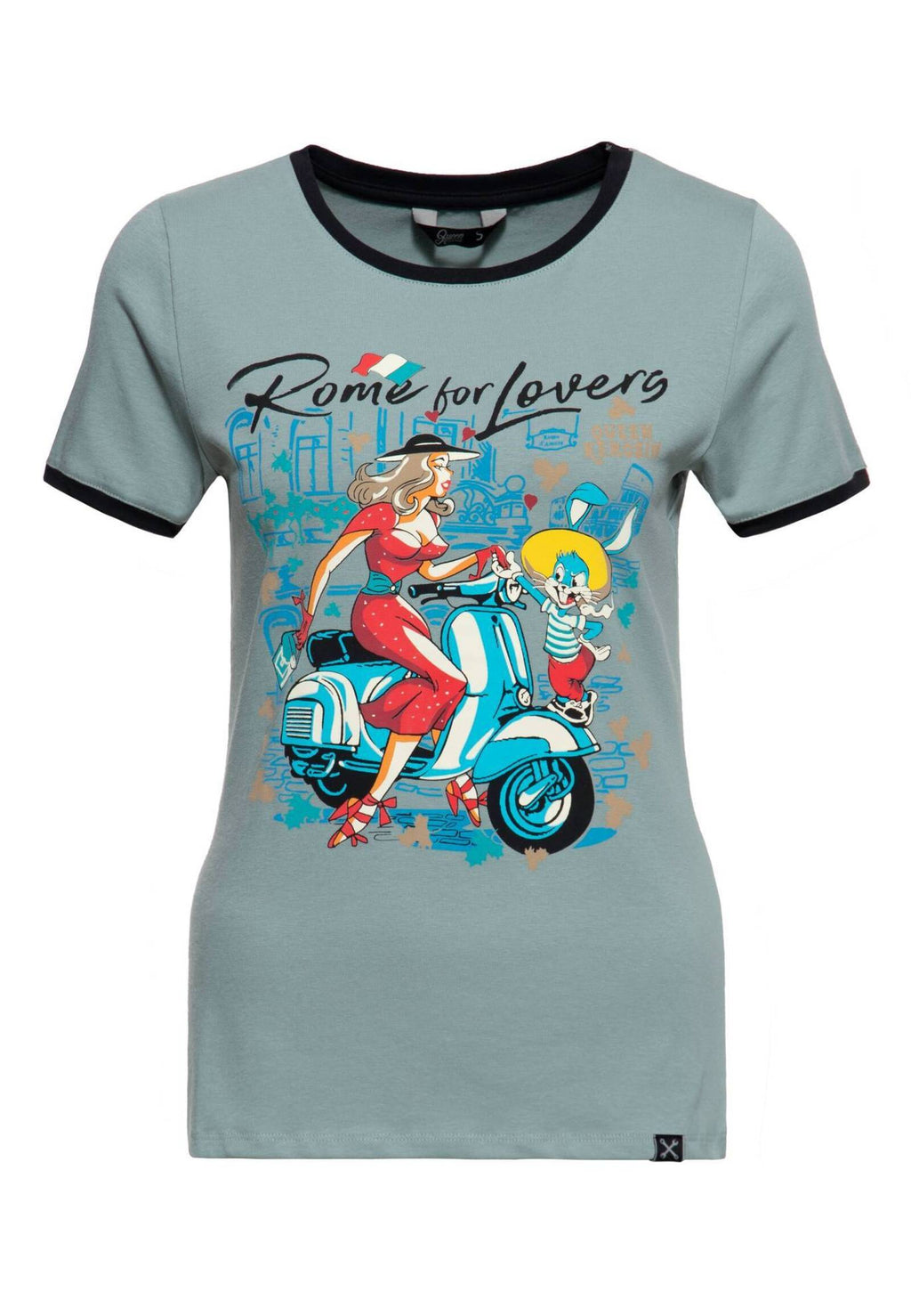 Queen King Damen Print T-Shirt Rome for Lovers smoke green MoFa-Lounge-Kuenzelsau-Hohenlohe-Baden-Wuerttemberg 1