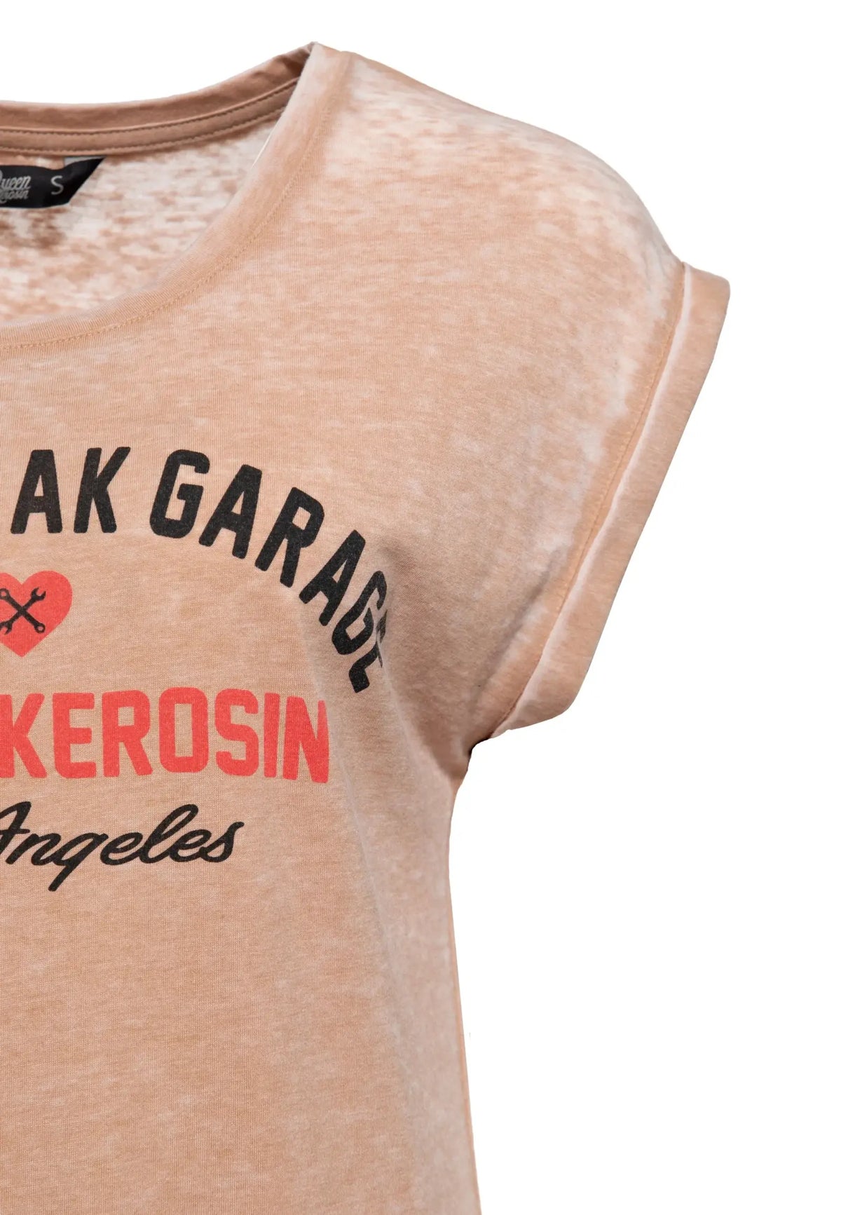 Queen Kerosin Damen Enzym Wash T-Shirt «Heartbreak Garage» MoFa Lounge Künzelsau Hohenlohe Baden Württemberg 2