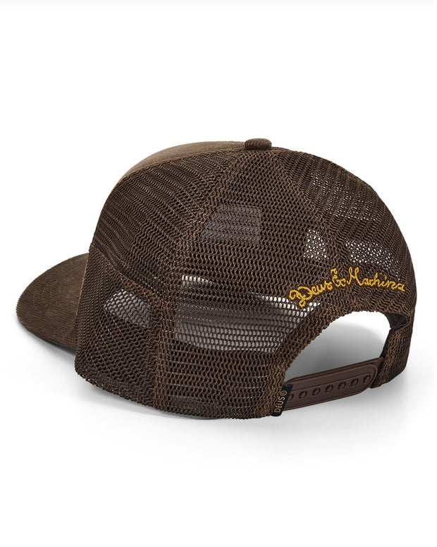 Deus – ex – machina Trucker Cap Gumshoe Cord Trucker Potting Brown MoFa Lounge Künzelsau Hohenlohe Baden Württemberg 2