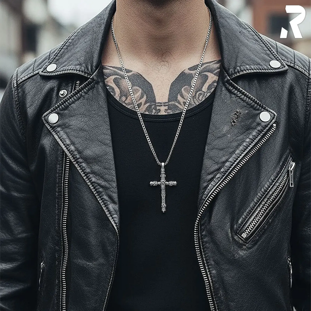Rockyfy Edelstahl Kreuz Anhänger Black Cross by Rockyfy – Eleganter Kreuzschmuck mit schwarzen Kristallen MoFa Lounge Künzelsau Hohenlohe Baden Württemberg 4