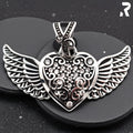 Rockyfy Edelstahl Kettenanhänger Iron Seraph by Rockyfy – Geflügeltes Herz mit Kristallen MoFa Lounge Künzelsau Hohenlohe Baden Württemberg