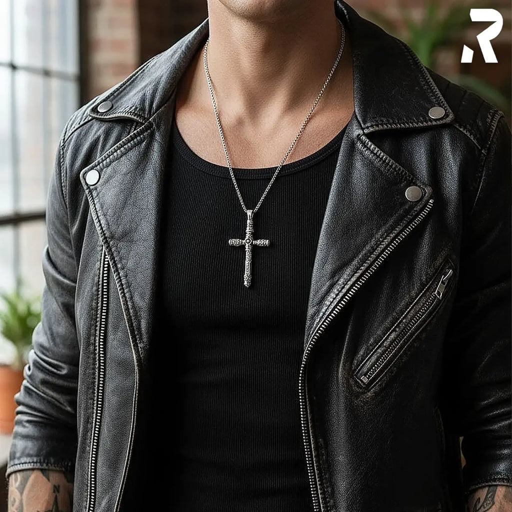 Rockyfy Edelstahl Kreuz Anhänger White Cross by Rockyfy – Eleganter Kreuzschmuck mit hellen Kristallen MoFa Lounge Künzelsau Hohenlohe Baden Württemberg 1