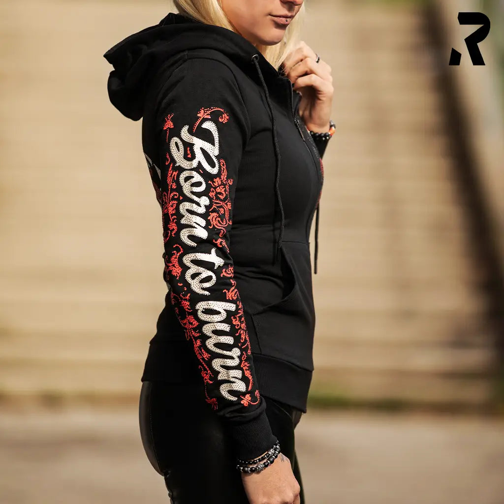 Rockyfy Hoodie Jacket Glamour Skull by Rockyfy (mit Kristall Applikationen) MoFa Lounge Künzelsau Hohenlohe Baden Württemberg 3