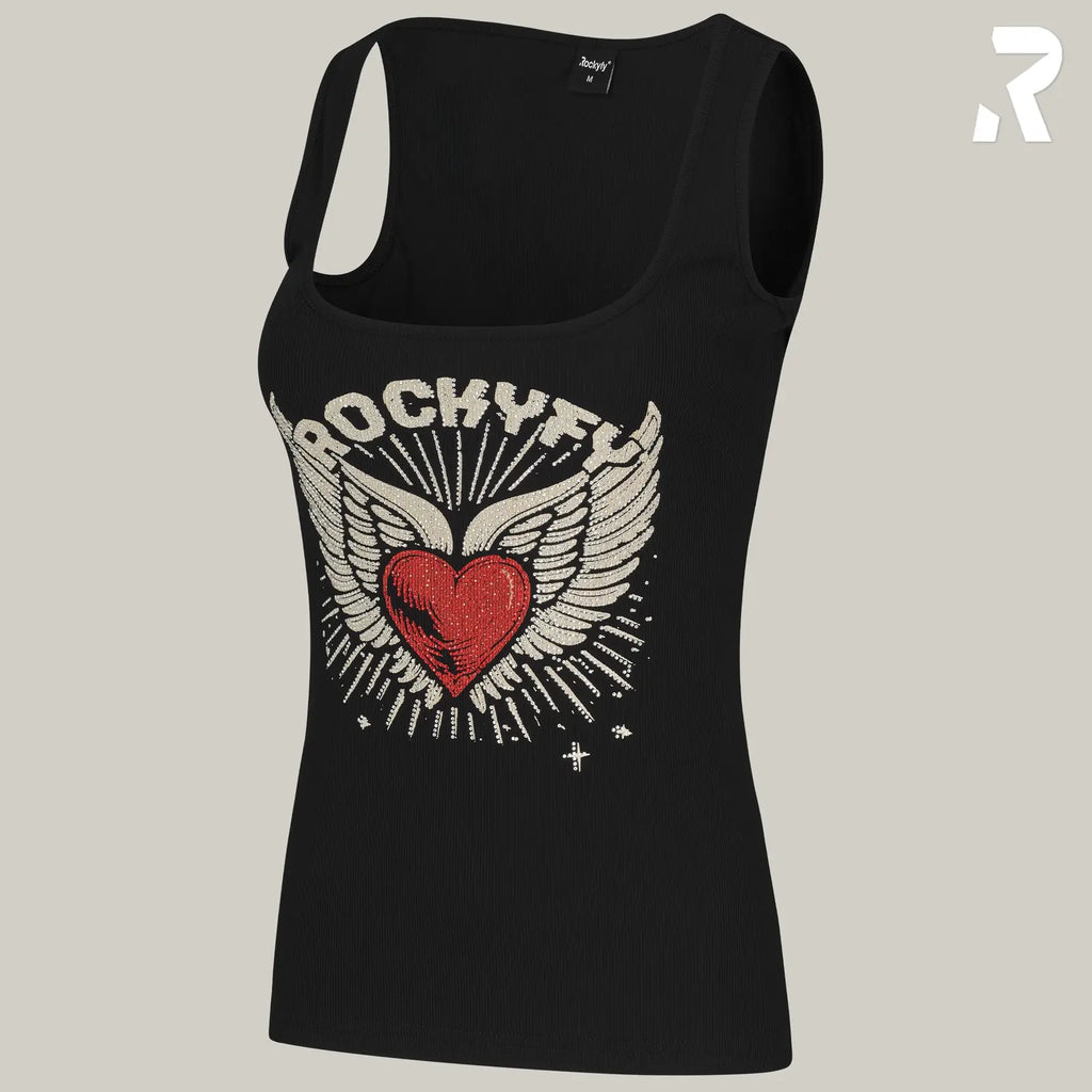 Rockyfy Tank Top Heart Glamour by Rockyfy (mit Kristall Applikationen) ) MoFa Lounge Künzelsau Hohenlohe Baden Württemberg 3