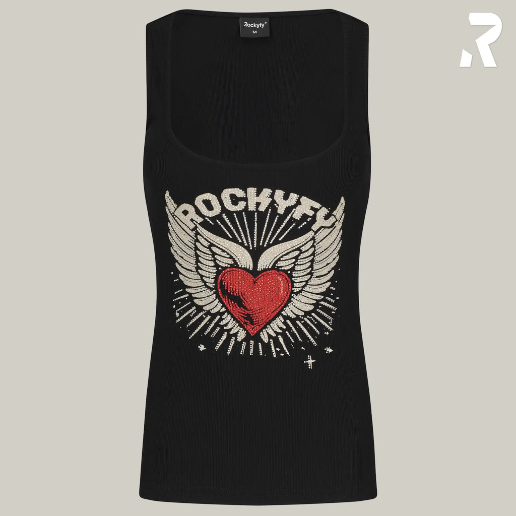 Rockyfy Tank Top Heart Glamour by Rockyfy (mit Kristall Applikationen) ) MoFa Lounge Künzelsau Hohenlohe Baden Württemberg 6
