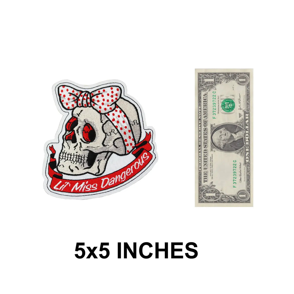 Lethal Threat Polka Dot Ribbon Skull Embroidered Patch MoFa lounge Künzelsau Hohenlohe Baden Württemberg 1