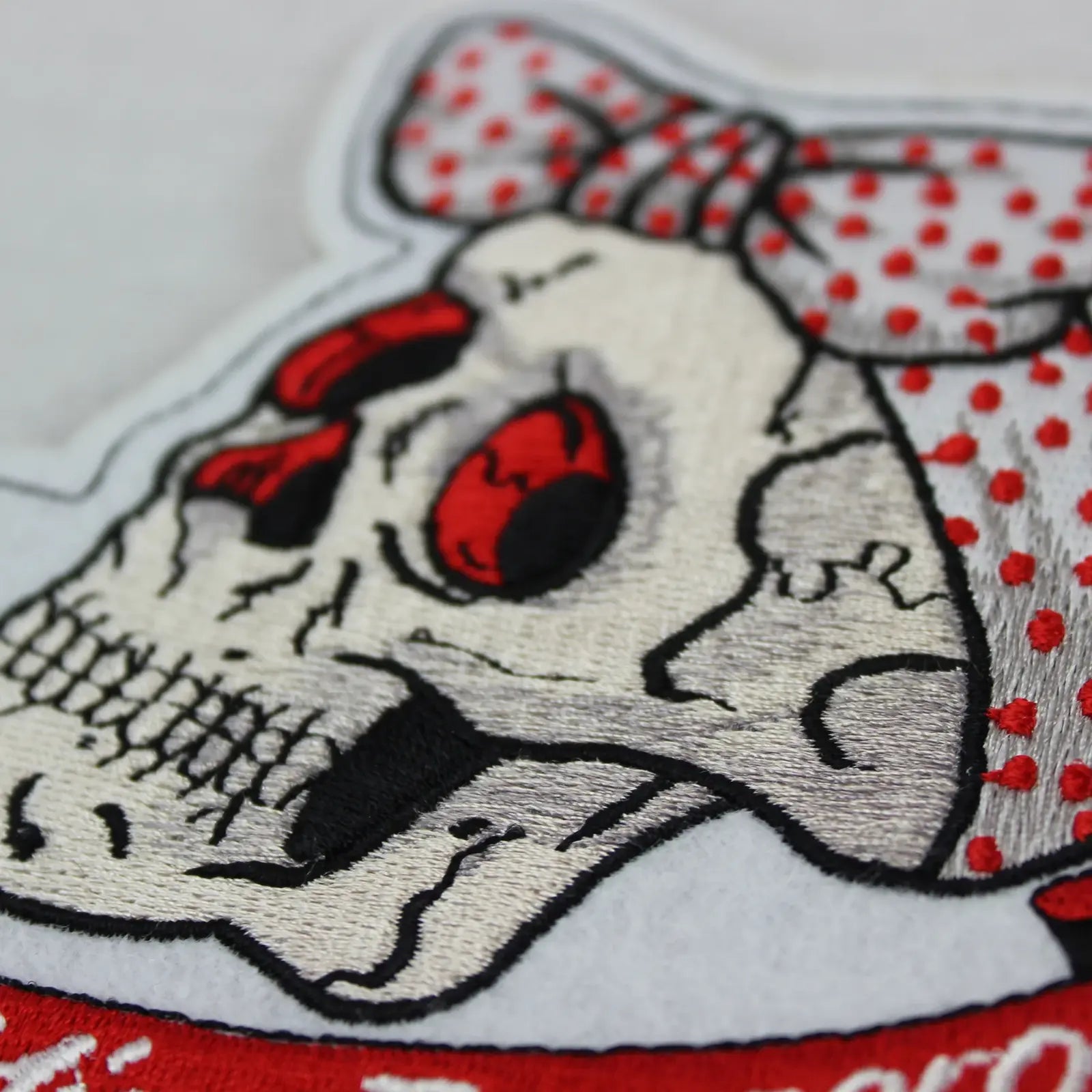 Lethal Threat Polka Dot Ribbon Skull Embroidered Patch MoFa lounge Künzelsau Hohenlohe Baden Württemberg 2