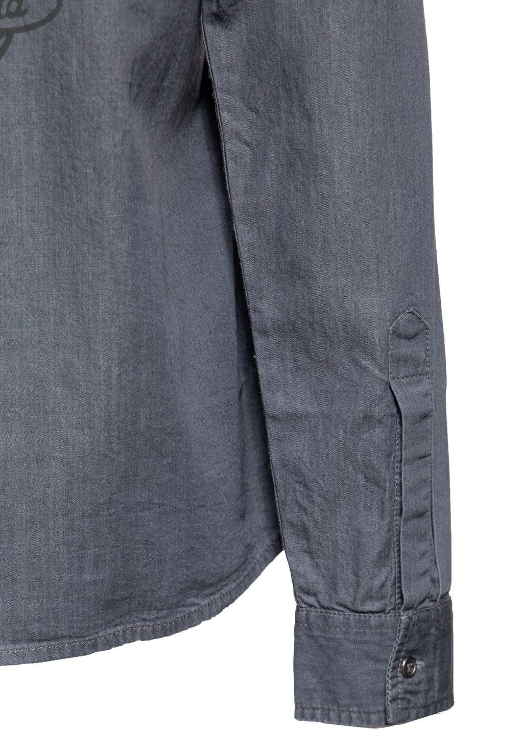 Queen Kerosin Damen Denim Blouse with Backprint Anthra Melange MoFa Lounge Künzelsau Hohenlohe Baden Württemberg 6