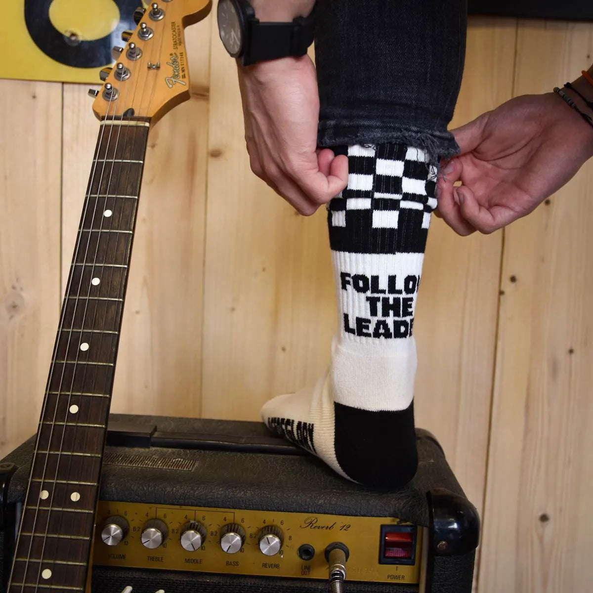 Age of Glory Checkers Socken Schwarz / Naturweiß
