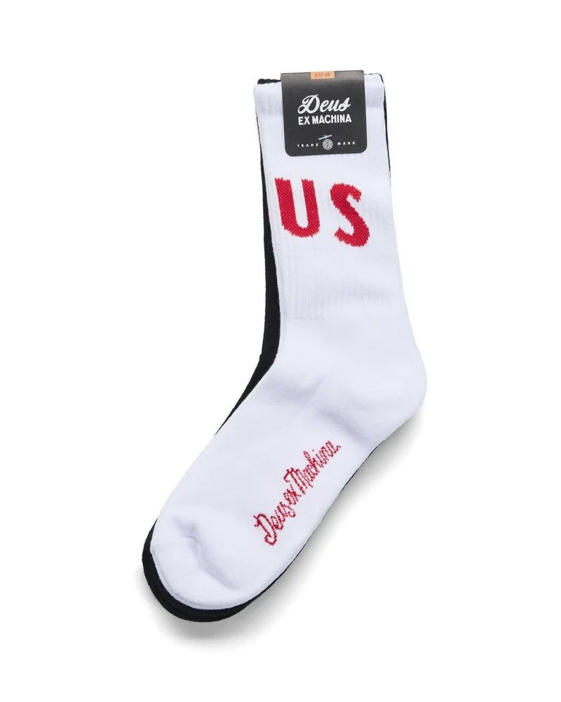 Deus Ex Ranger Socks Twin Pack Black Withe