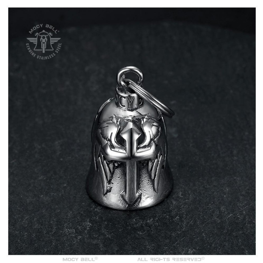 Glocke Motorrad Mocy Bell Guardian Engelsflügel aus Stahl Schwarz Titanium