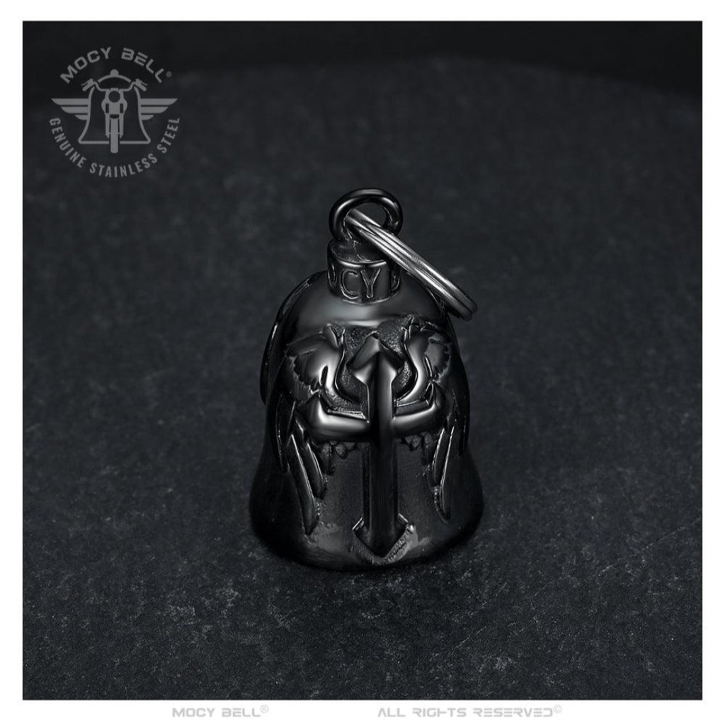 Glocke Motorrad Mocy Bell Guardian Engelsflügel aus Stahl Schwarz