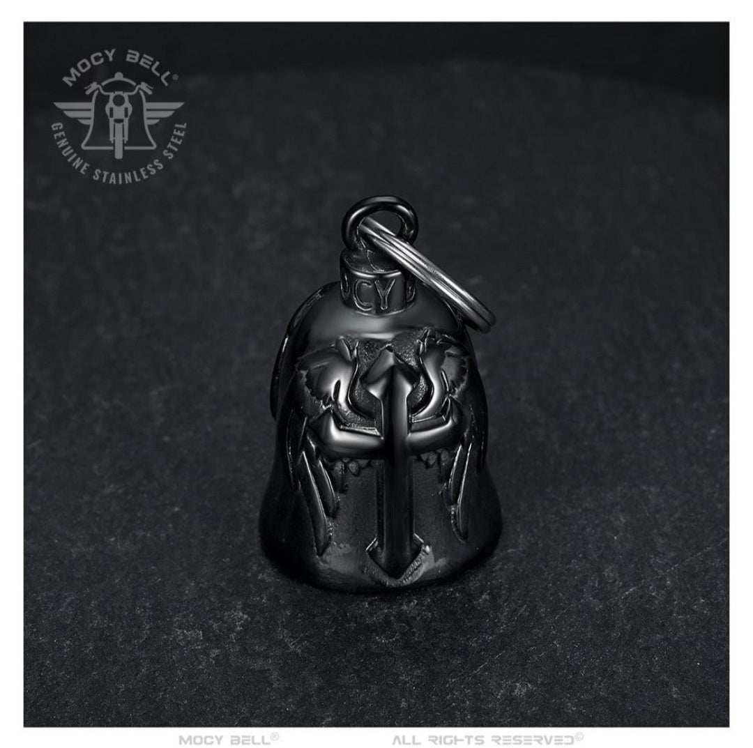 Glocke Motorrad Mocy Bell Guardian Engelsflügel aus Stahl Schwarz