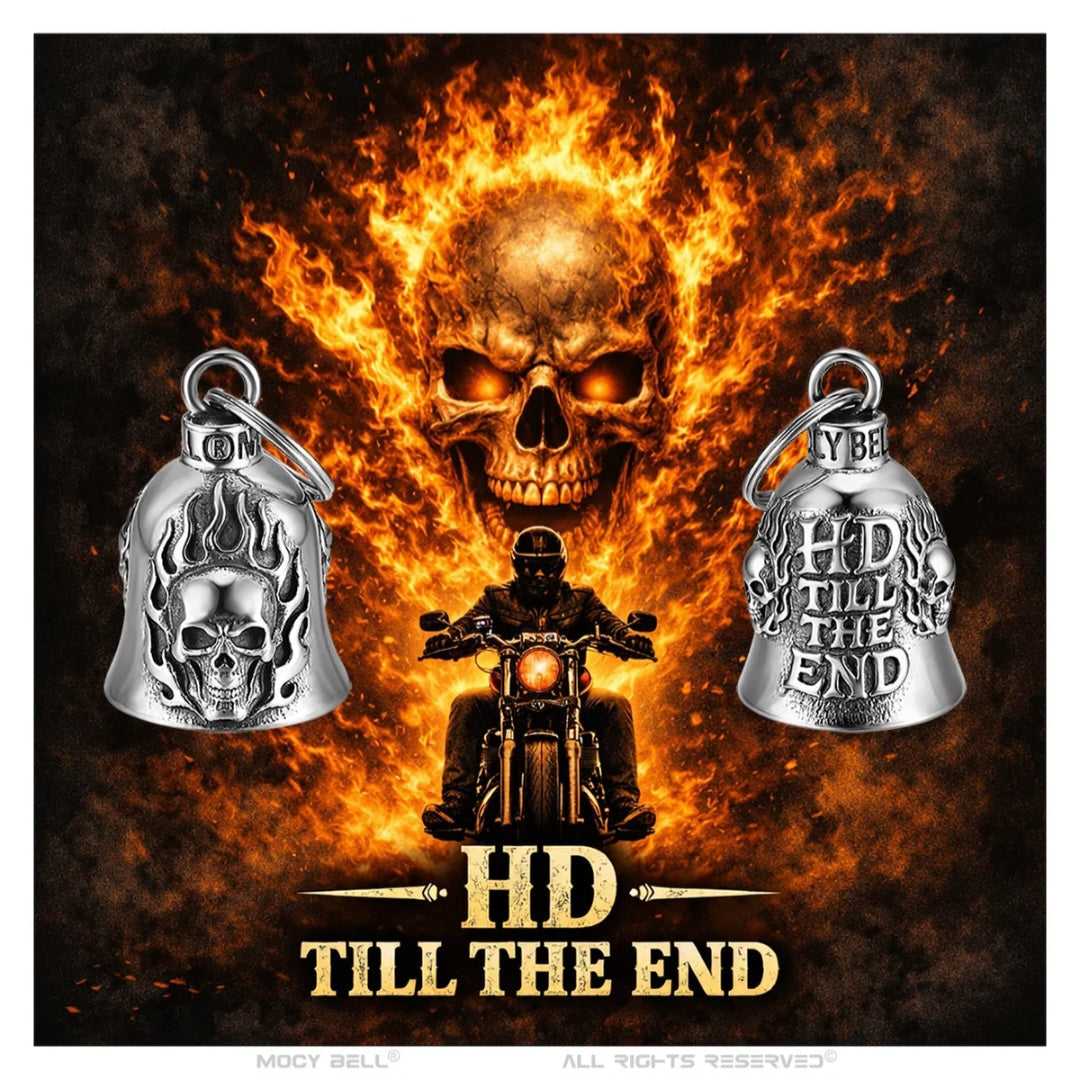 Glocke Motorrad Mocy Bell Guardian „Till The End“ – Biker-Totenkopf