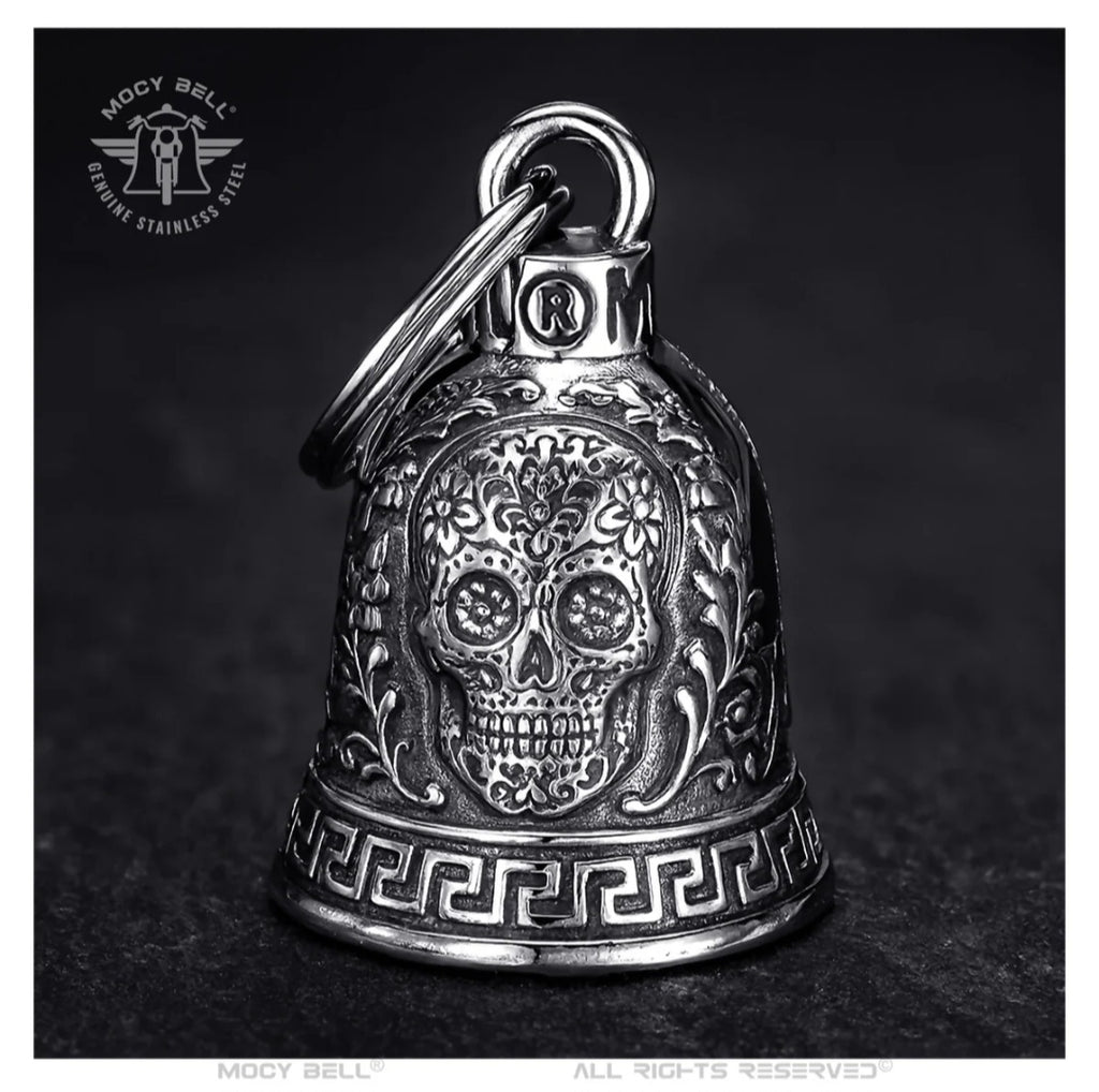 Glocke Motorrad Mocy Bell Calavera -Motorradglocke - Schutzschädel aus Mexico