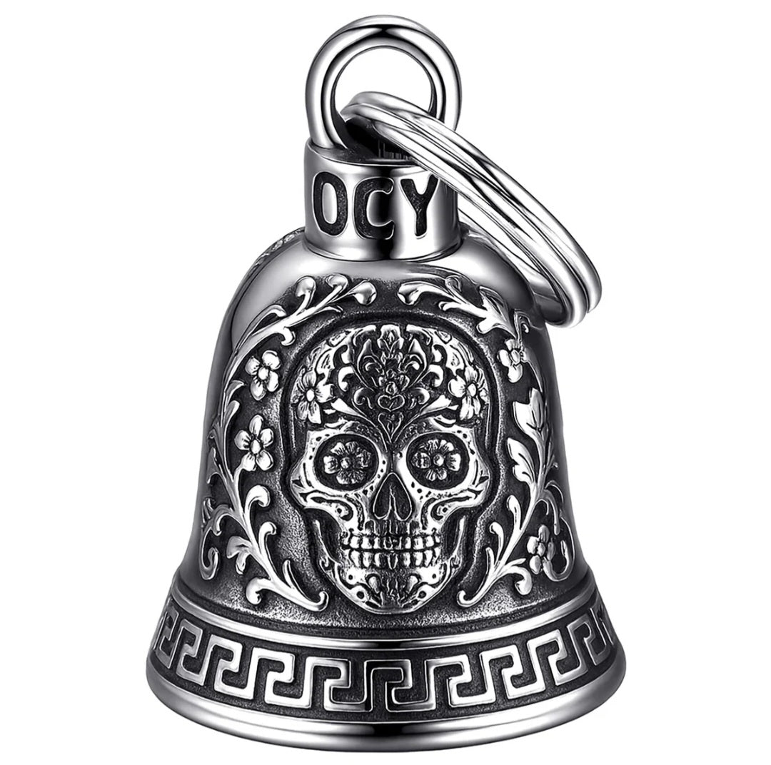 Glocke Motorrad Mocy Bell Calavera -Motorradglocke - Schutzschädel aus Mexico