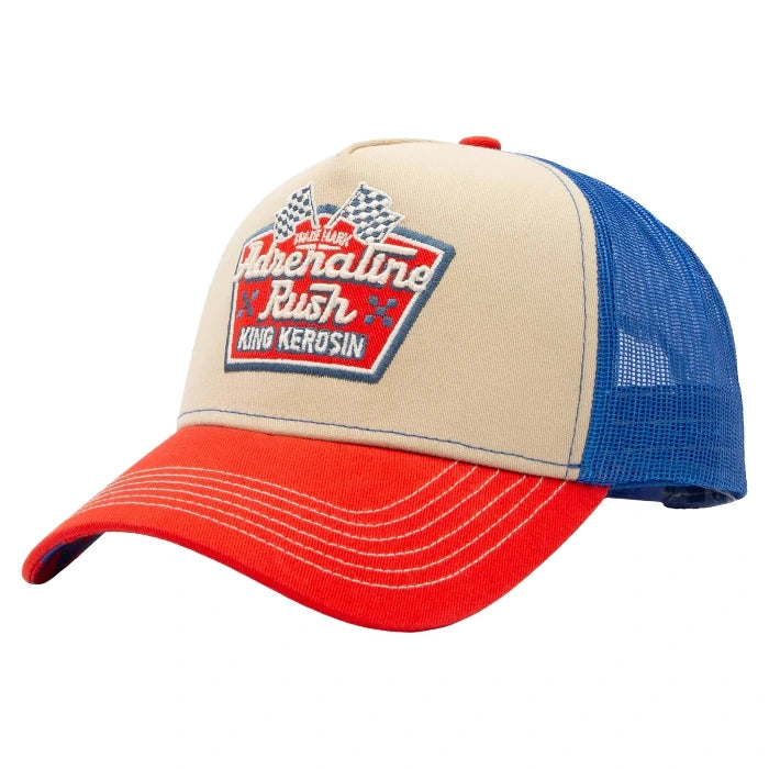 King Kerosin Herren Trucker Cap "Adrenaline Rush" in Red & Blue