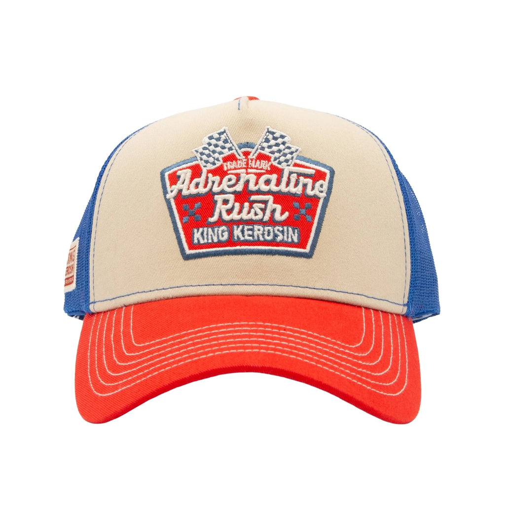 King Kerosin Herren Trucker Cap "Adrenaline Rush" in Red & Blue