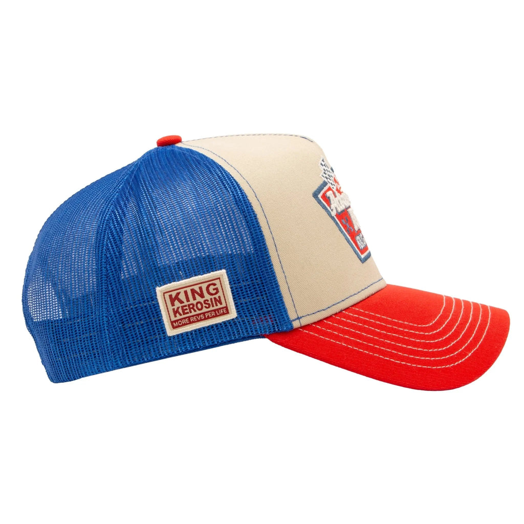 King Kerosin Herren Trucker Cap "Adrenaline Rush" in Red & Blue