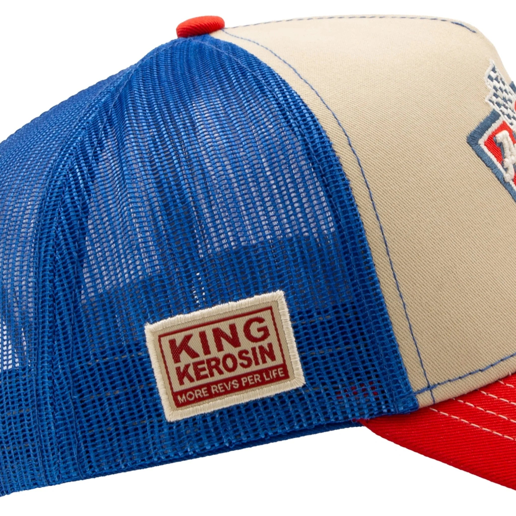 King Kerosin Herren Trucker Cap "Adrenaline Rush" in Red & Blue