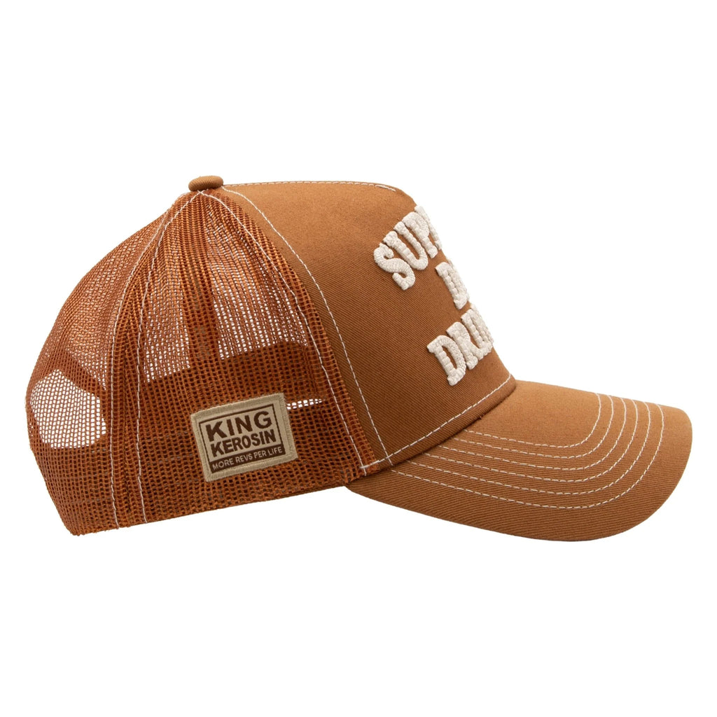 King Kerosin Herren Trucker Cap "Support Day Drinking" in Brown