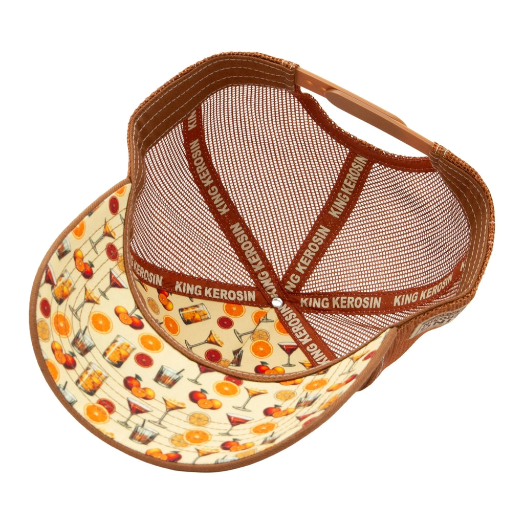 King Kerosin Herren Trucker Cap "Support Day Drinking" in Brown