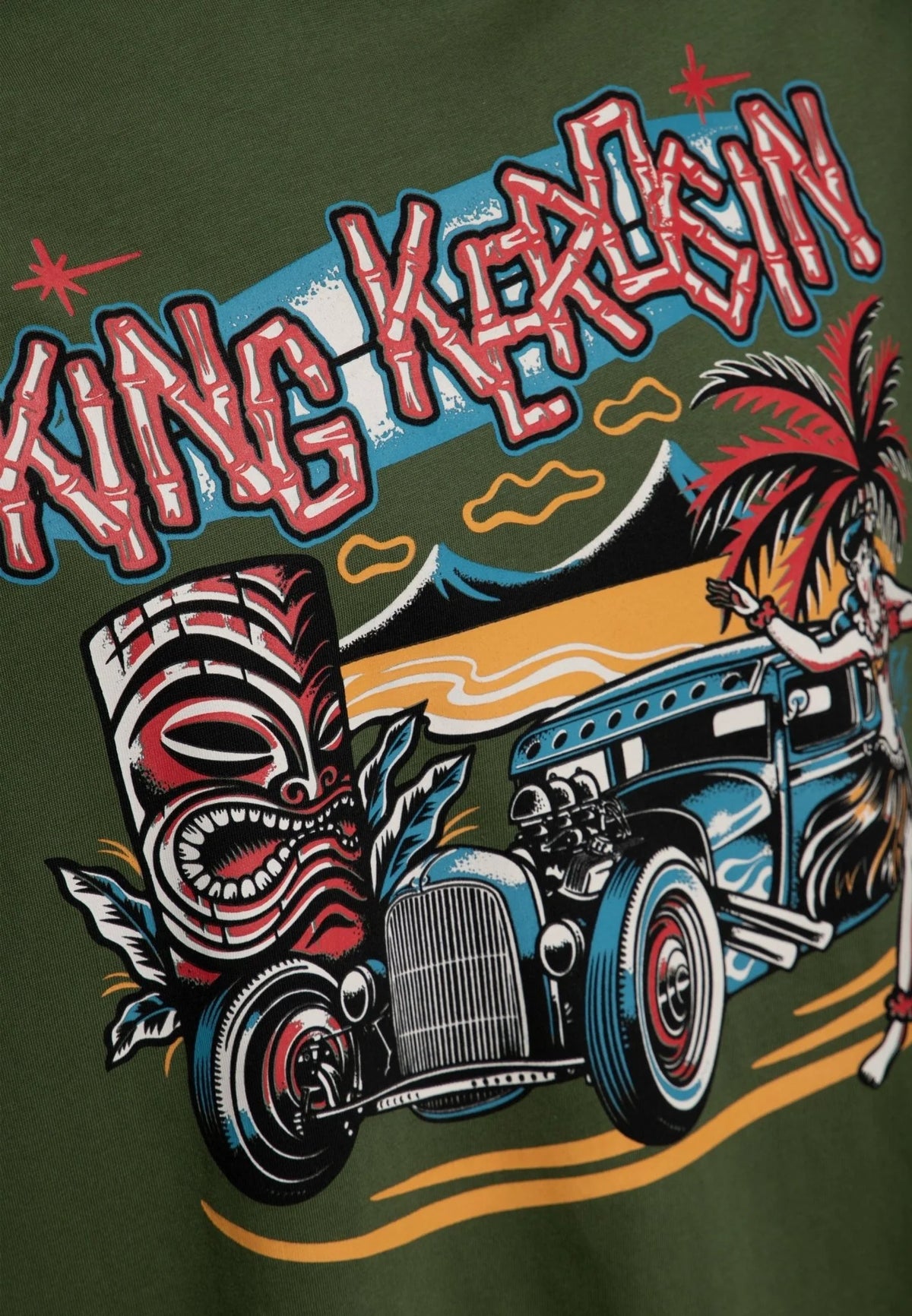 King Kerosin T-Shirt 'Tiki' in Olivgrün