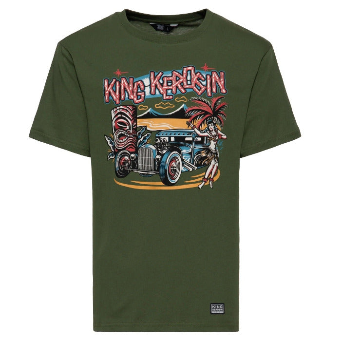King Kerosin T-Shirt 'Tiki' in Olivgrün