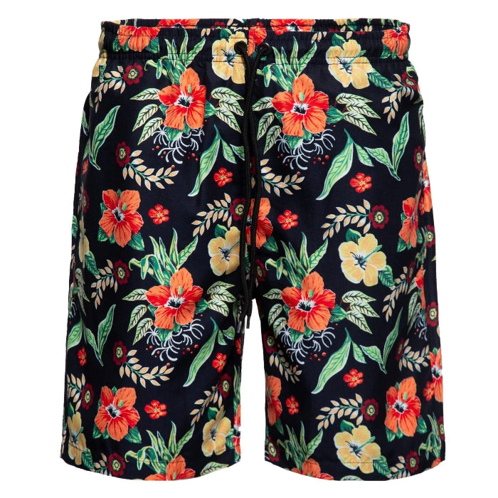 King Kerosin Badeshorts mit Hawaii-Print