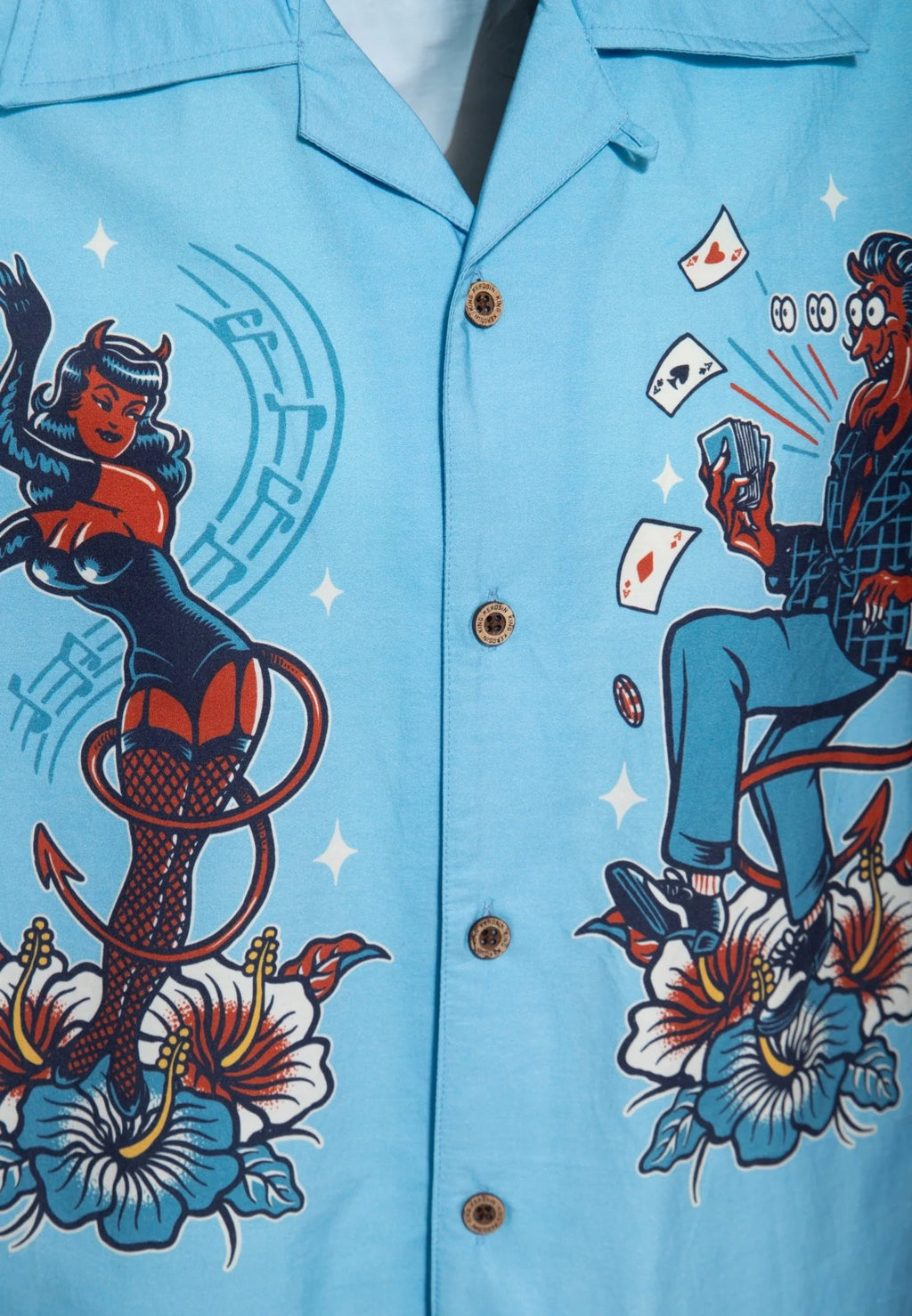King Kerosin Hawaiihemd 'Devils' in Hellblau