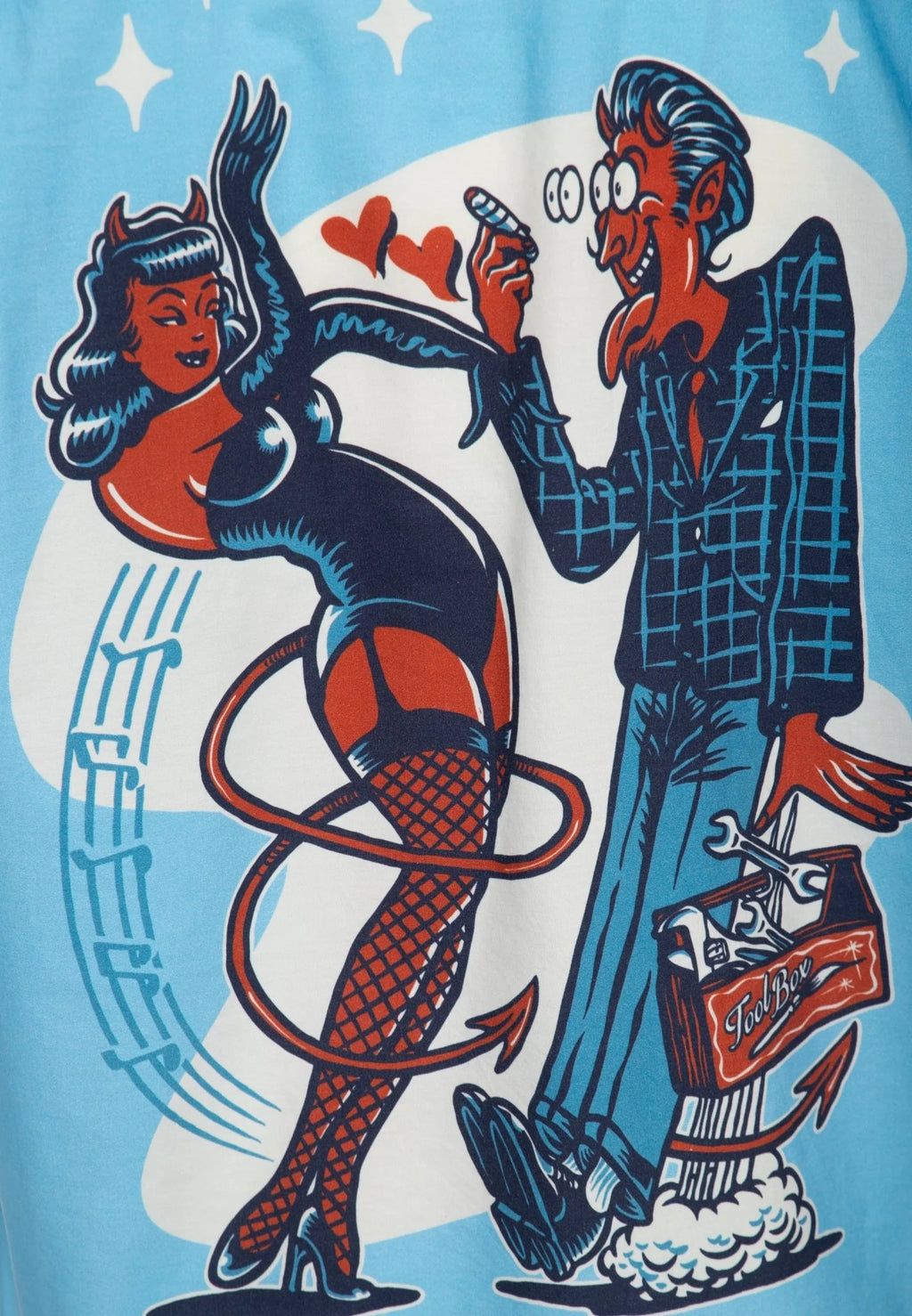 King Kerosin Hawaiihemd 'Devils' in Hellblau