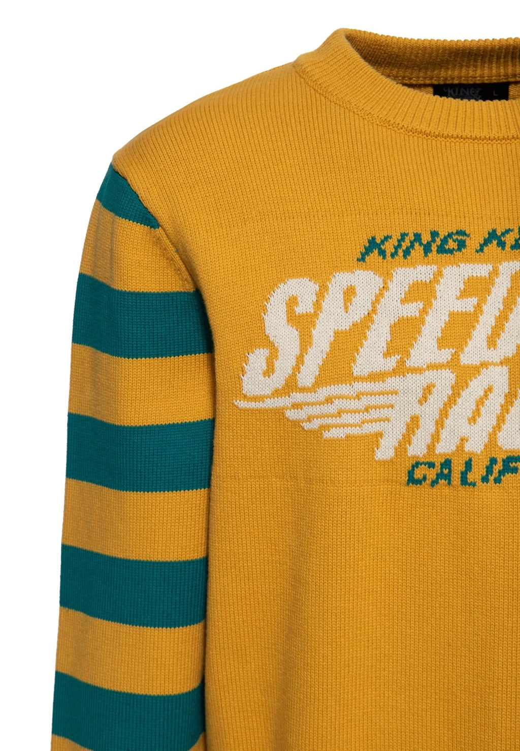 King Kerosin Herren Strickpullover "Speedway Racers" in Dark Senf