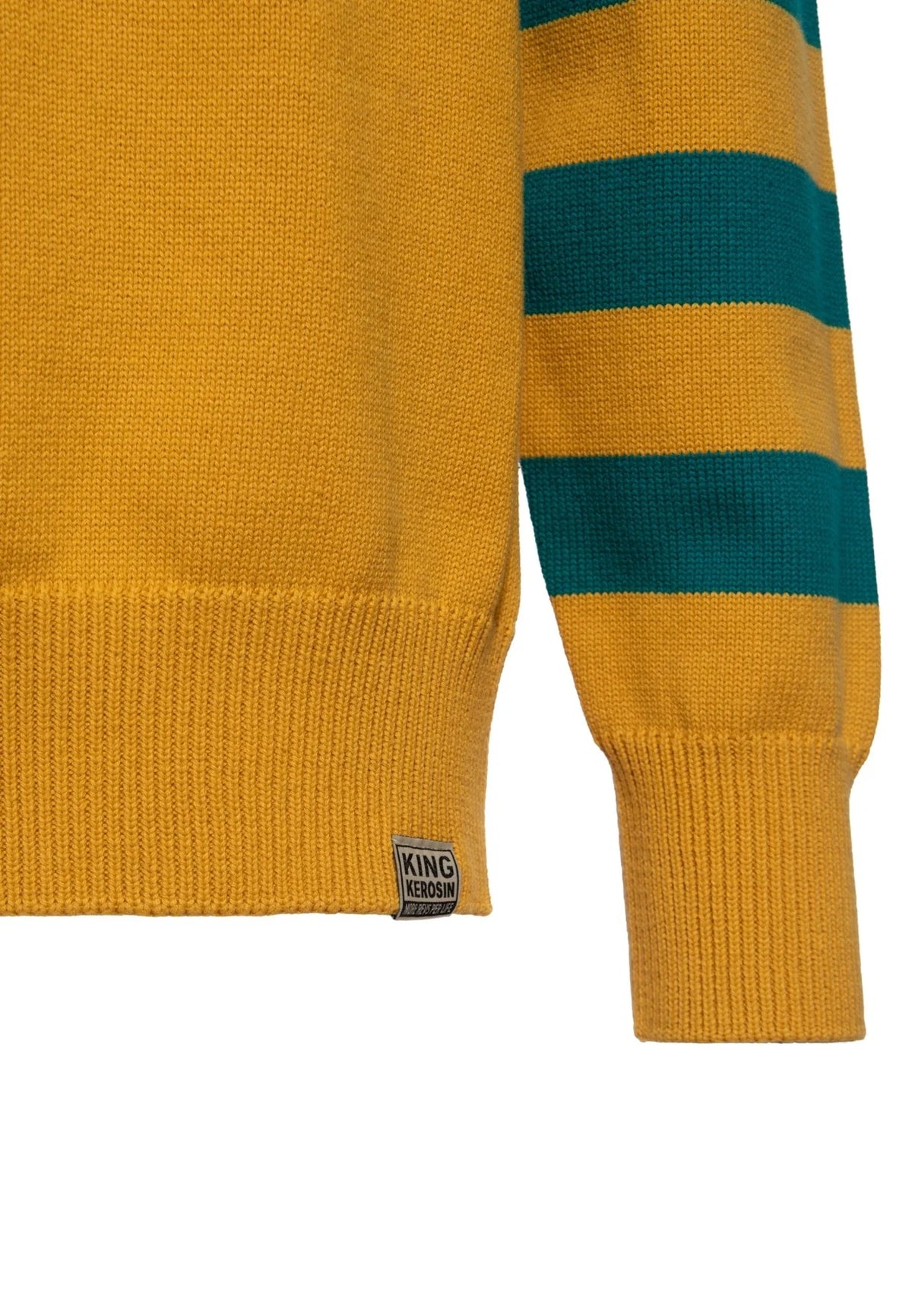 King Kerosin Herren Strickpullover "Speedway Racers" in Dark Senf