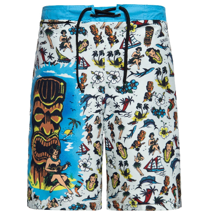 King Kerosin Herren Tiki Badehose Kurz