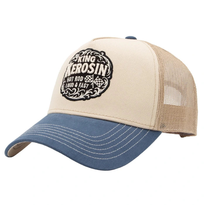 King Kerosin Herren Trucker Cap "Hot Rod" in Off White