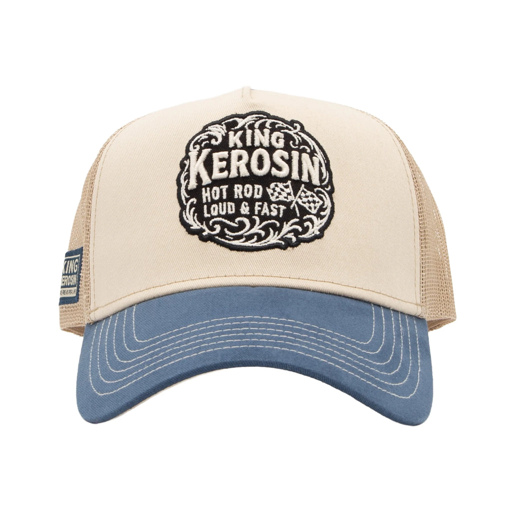 King Kerosin Herren Trucker Cap "Hot Rod" in Off White