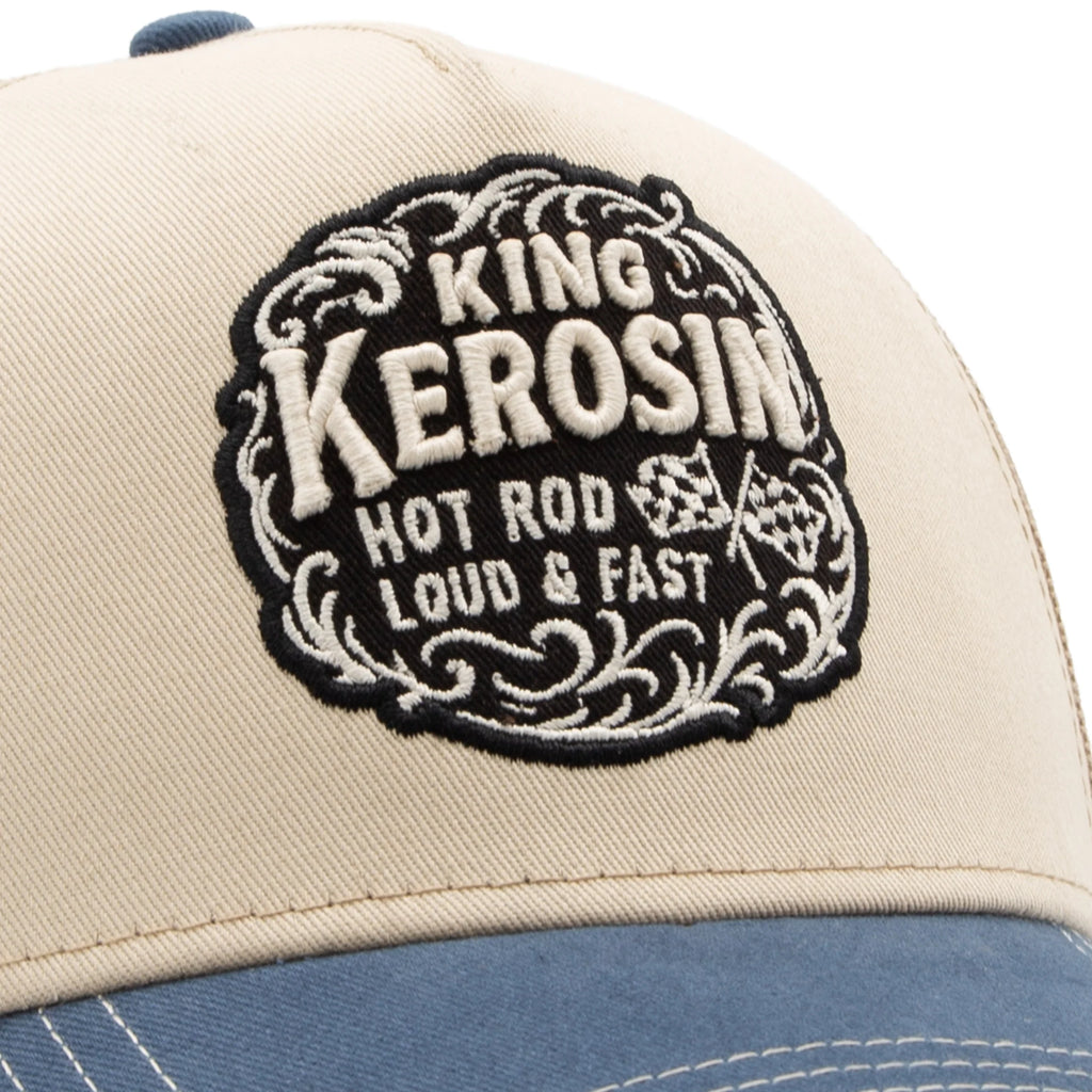 King Kerosin Herren Trucker Cap "Hot Rod" in Off White