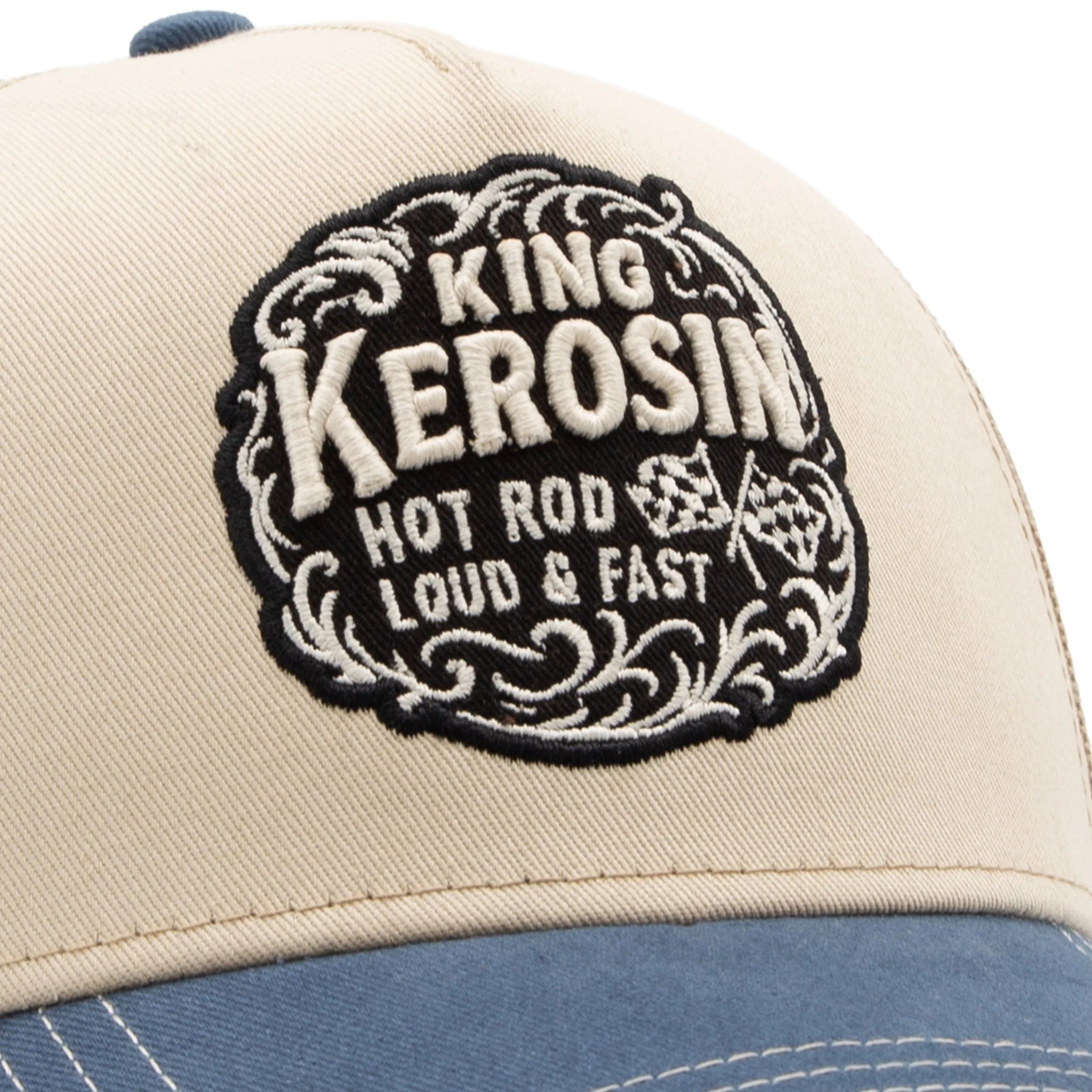 King Kerosin Herren Trucker Cap "Hot Rod" in Off White