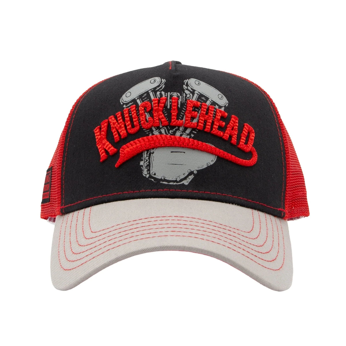 King Kerosin Herren Trucker Cap "Knucklehead" in Black & Red