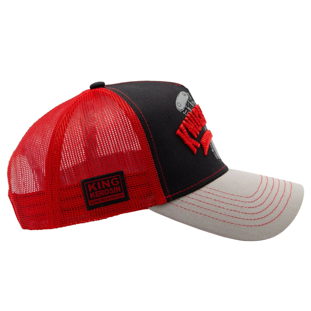 King Kerosin Herren Trucker Cap "Knucklehead" in Black & Red
