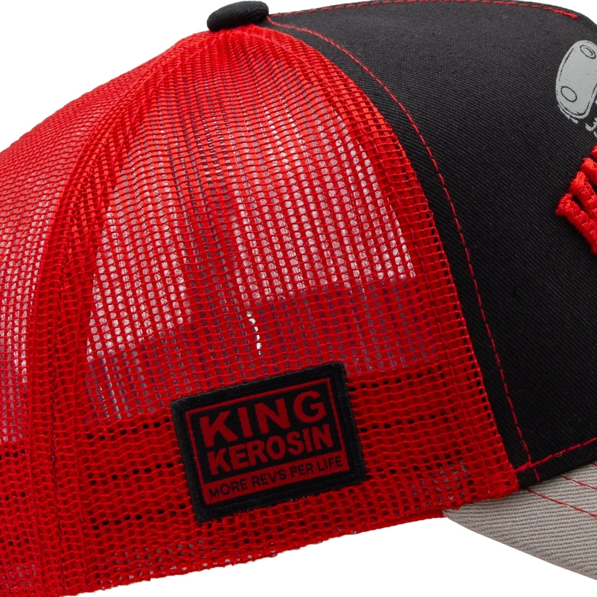 King Kerosin Herren Trucker Cap "Knucklehead" in Black & Red
