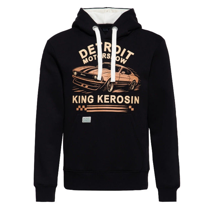 King Kerosin Kapuzenpullover 'Detroit Motorshow' in Schwarz