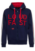King Kerosin Kapuzensweatjacke 'Loud Fast' in Dunkelblau