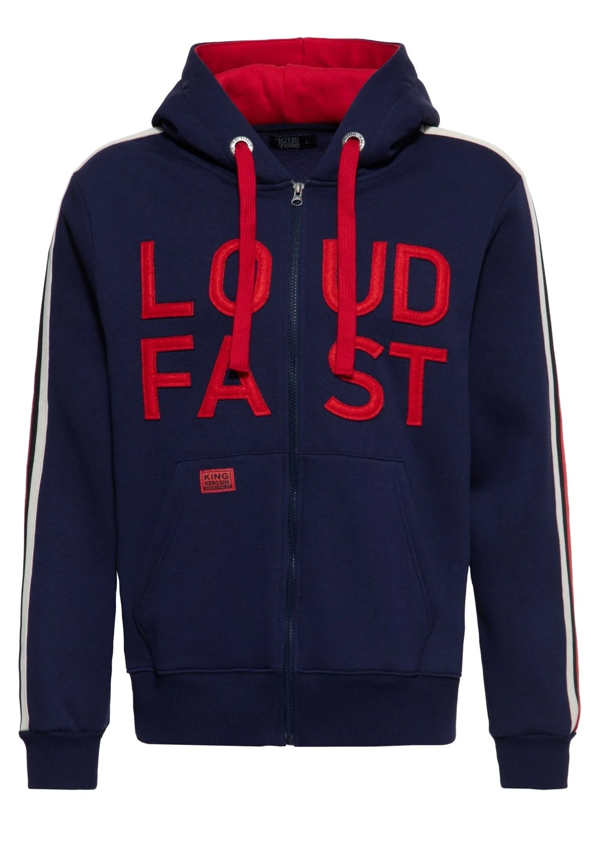 King Kerosin Kapuzensweatjacke 'Loud Fast' in Dunkelblau